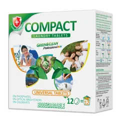 Green&Clean Professional,washing tablets for colored and white clothes, 12 tabs
