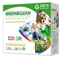 Green&Clean Professional, пральний порошок для кольорового одягу, 1,35 кг