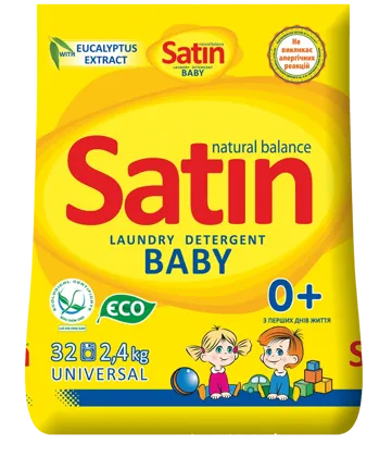 Satin Natural Balance, дитячий пральний порошок, 2,4 кг