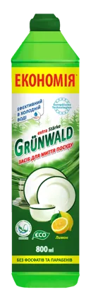 GRÜNWALD, рідина для миття посуду Лимон, 800 мл