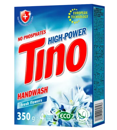 Tino High-Power, порошок пральний універсальний для ручного прання Fresh flowers, 350 г к/у