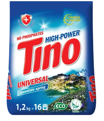 Tino High-Power, порошок пральний універсальний Mountain spring, 1,2 кг