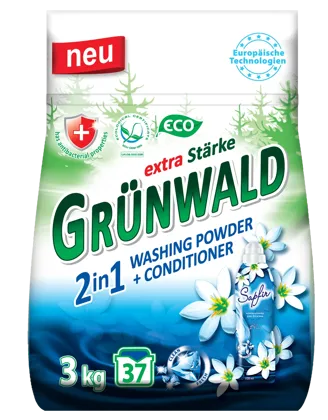 GRÜNWALD,  washing powder 2 іn1 detergent+sofetner , 3 kg